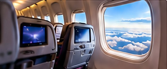 飛行機の窓から見える空