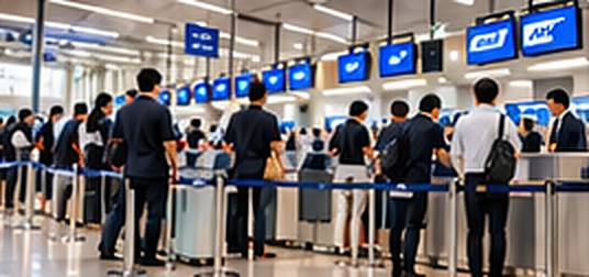 空港のチェックインカウンター