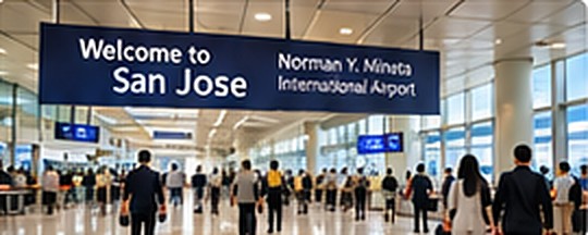 サンノゼ国際空港の到着ロビー