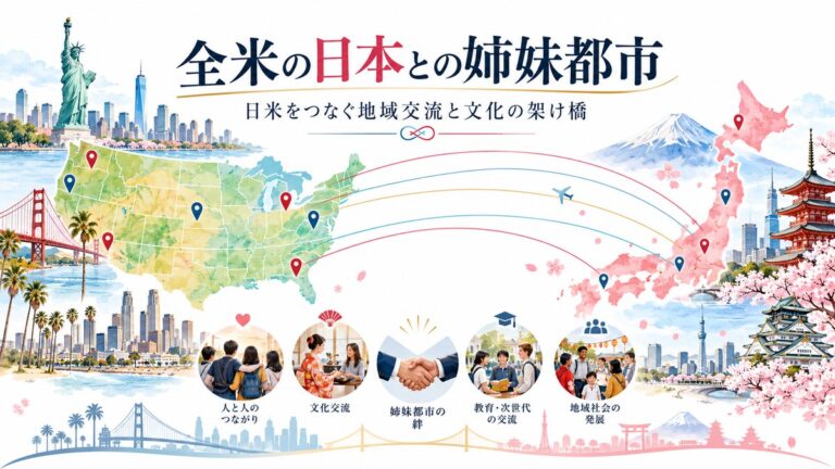 全米の日本との姉妹都市（イメージイラスト）